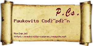 Paukovits Csépán névjegykártya